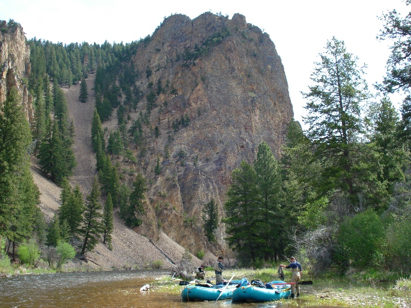 Rafts and Squaw Rock in Background