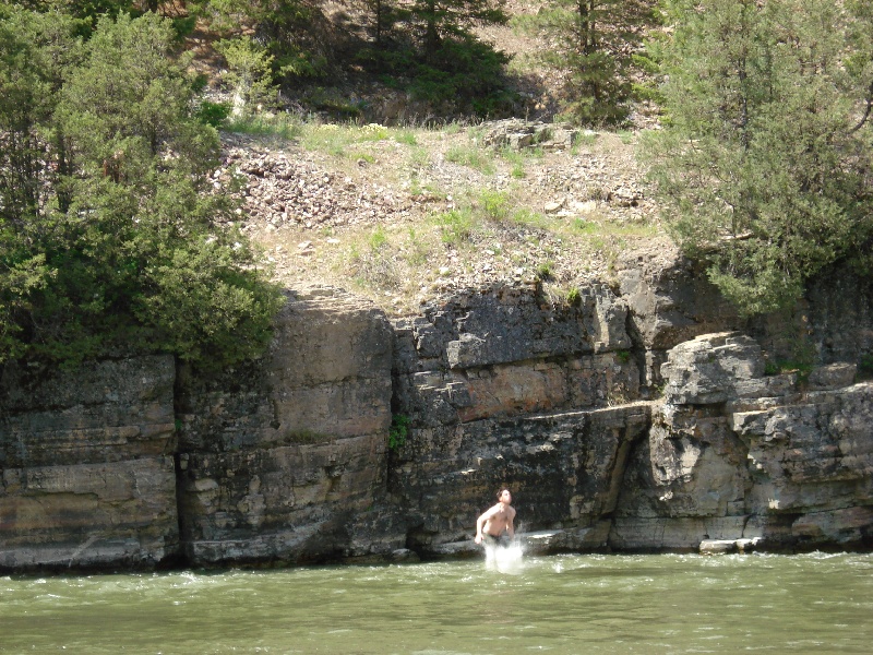 Little cliff jumping near Evaro