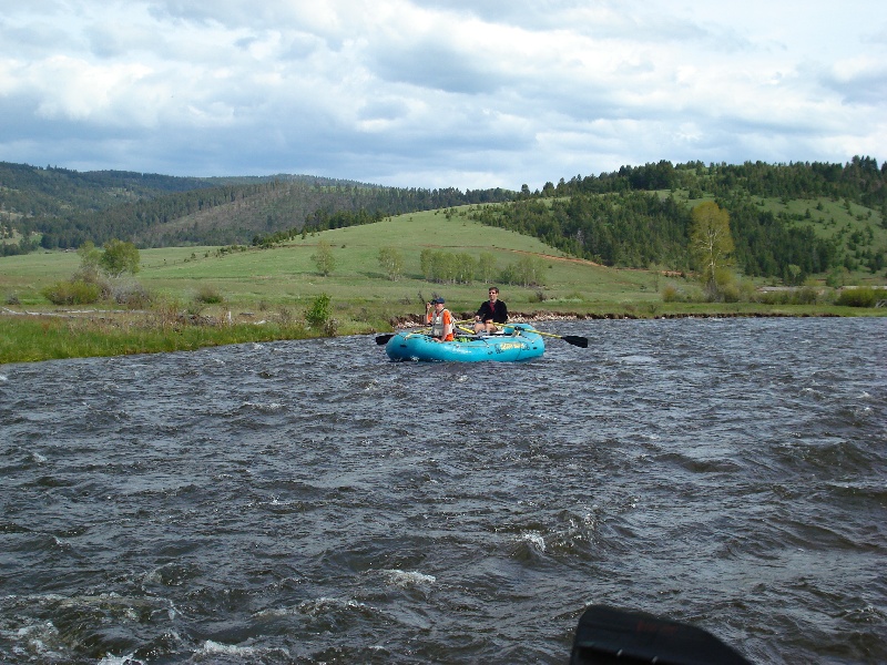 Fred and Nate enjoying the scenery before getting oar to face near Philipsburg